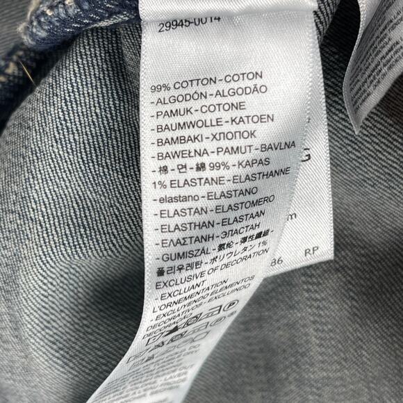 LEVIS Jacket Womens XL Trucker Red Tab Original Denim Cotton Stretch Blue - Picture 12 of 16